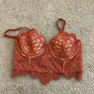 Orange bra corset top